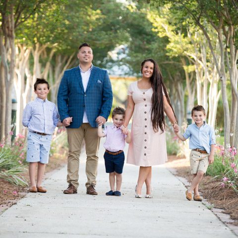 family walking